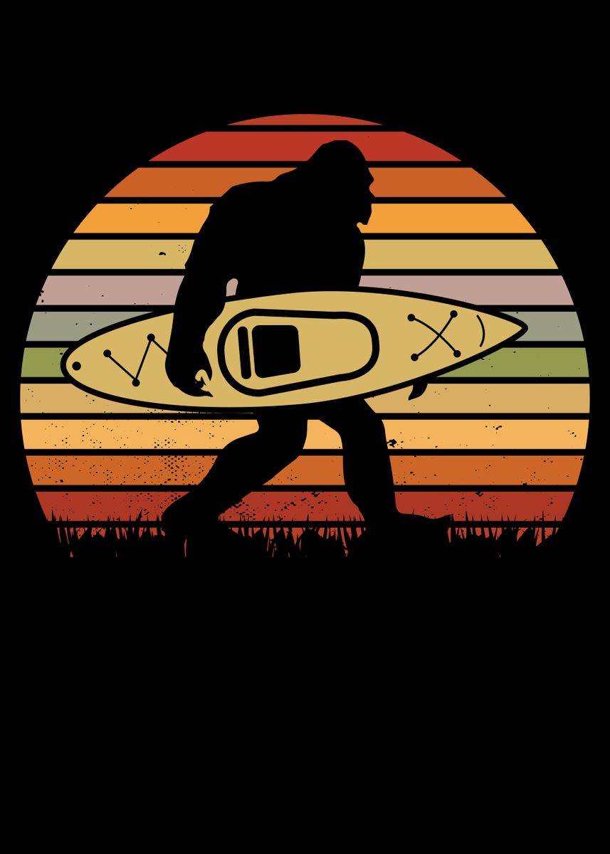 ‘Bigfoot Kayak’ Poster, picture, metal print, paint by NAO | Displate