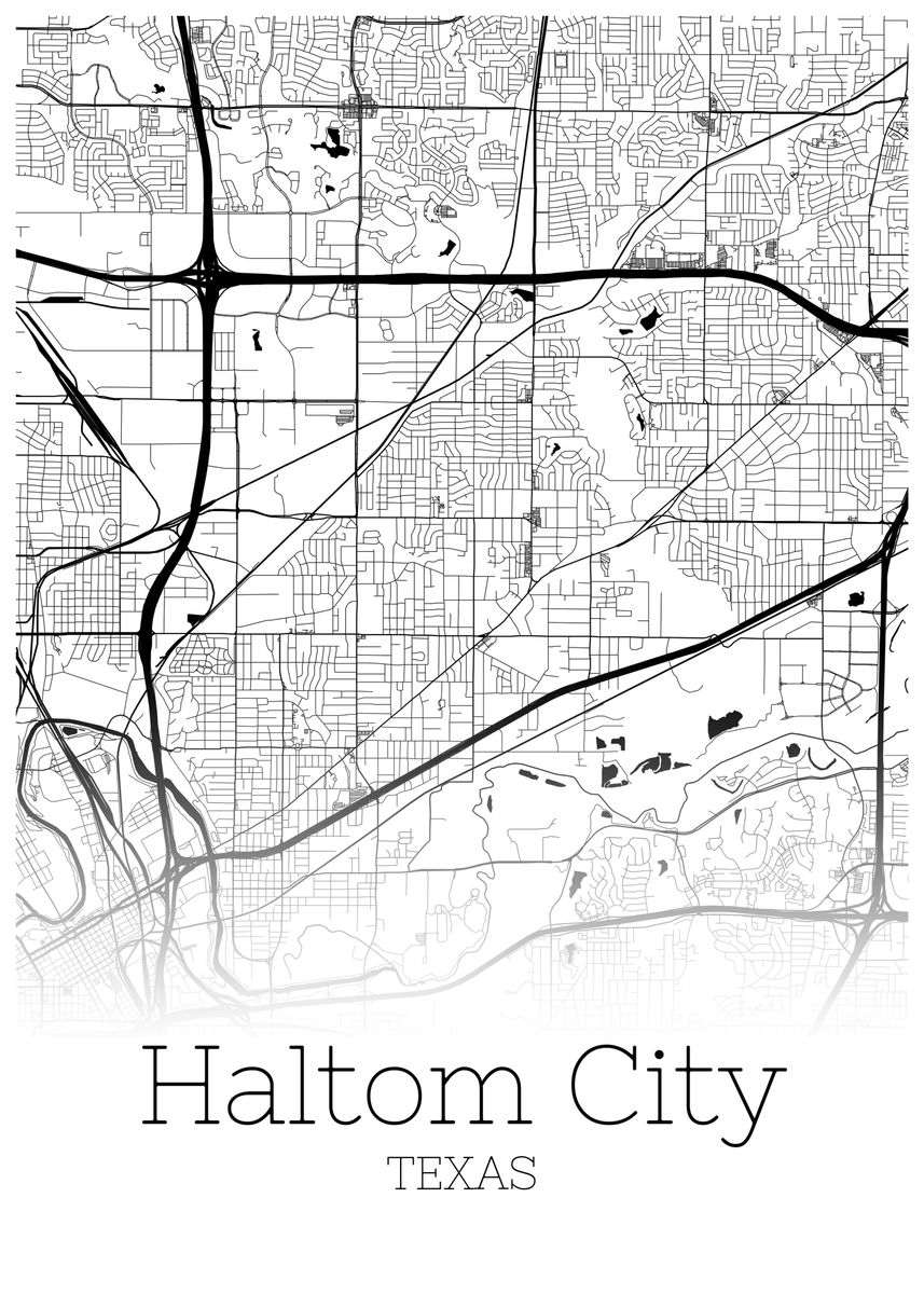 Haltom City Texas City Map Poster By Reldesign Displate 6898