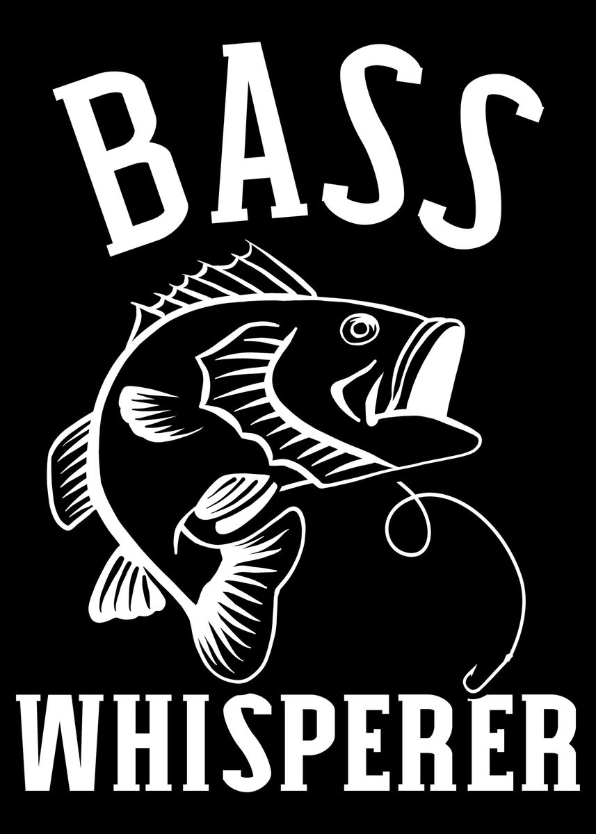 Fishing Bass whisperer' Poster, picture, metal print, paint by