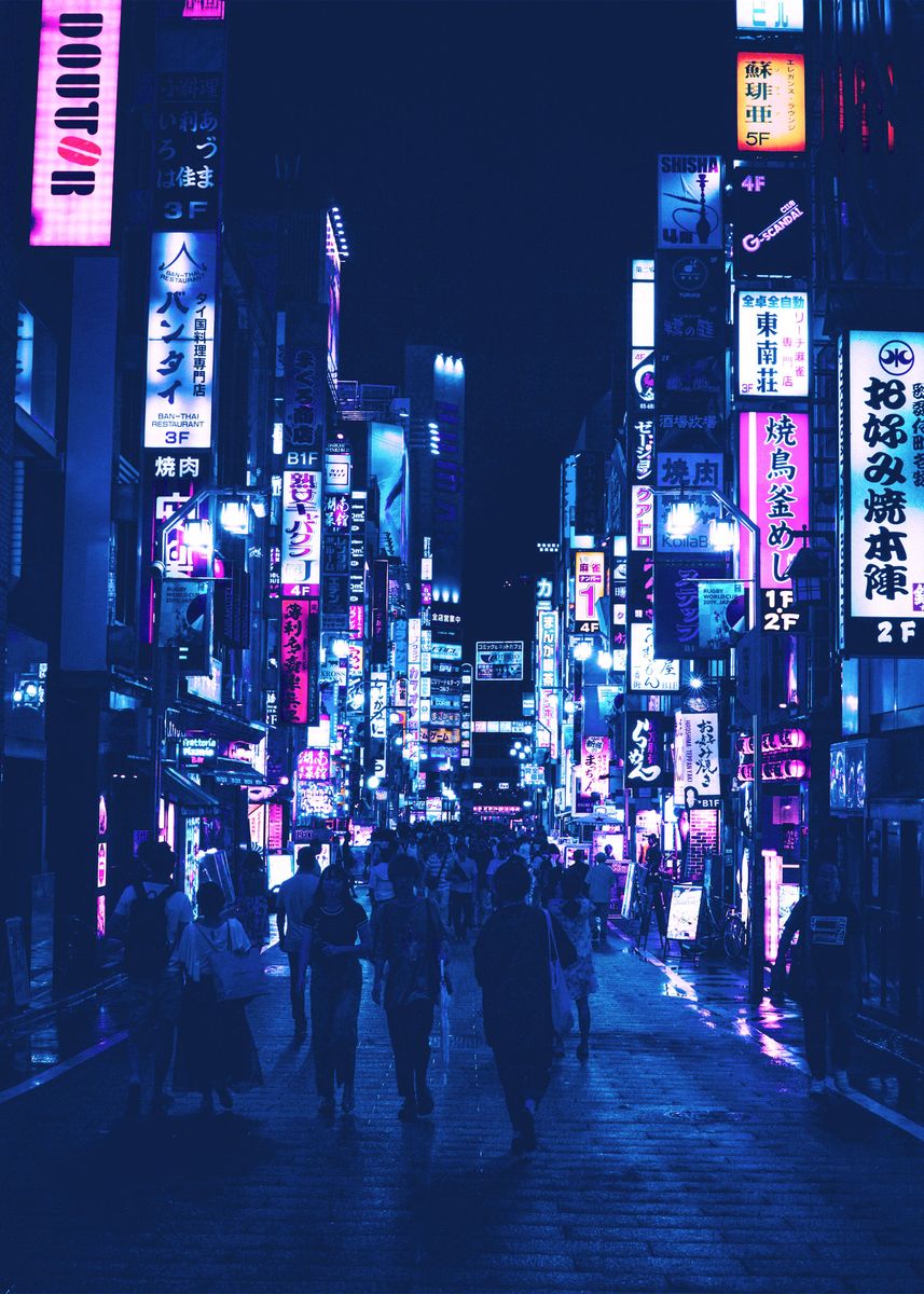 'Cyberpunk Tokyo' Poster, picture, metal print, paint by Conceptual ...