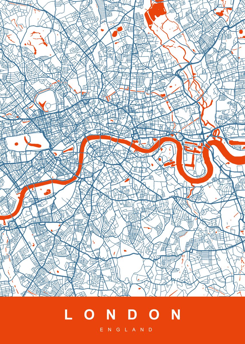 'LONDON Art Map UK' Poster by UrbanMaps | Displate