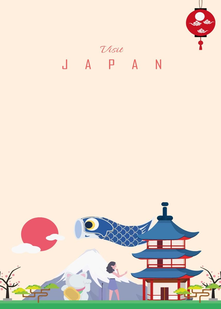 'visit Japan' Poster, Picture, Metal Print, Paint By Metal Posters 