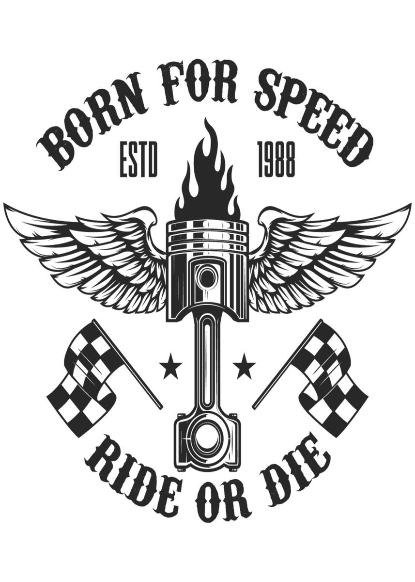 'Born For Speed Ride Or Die' Poster, picture, metal print, paint by ZS ...