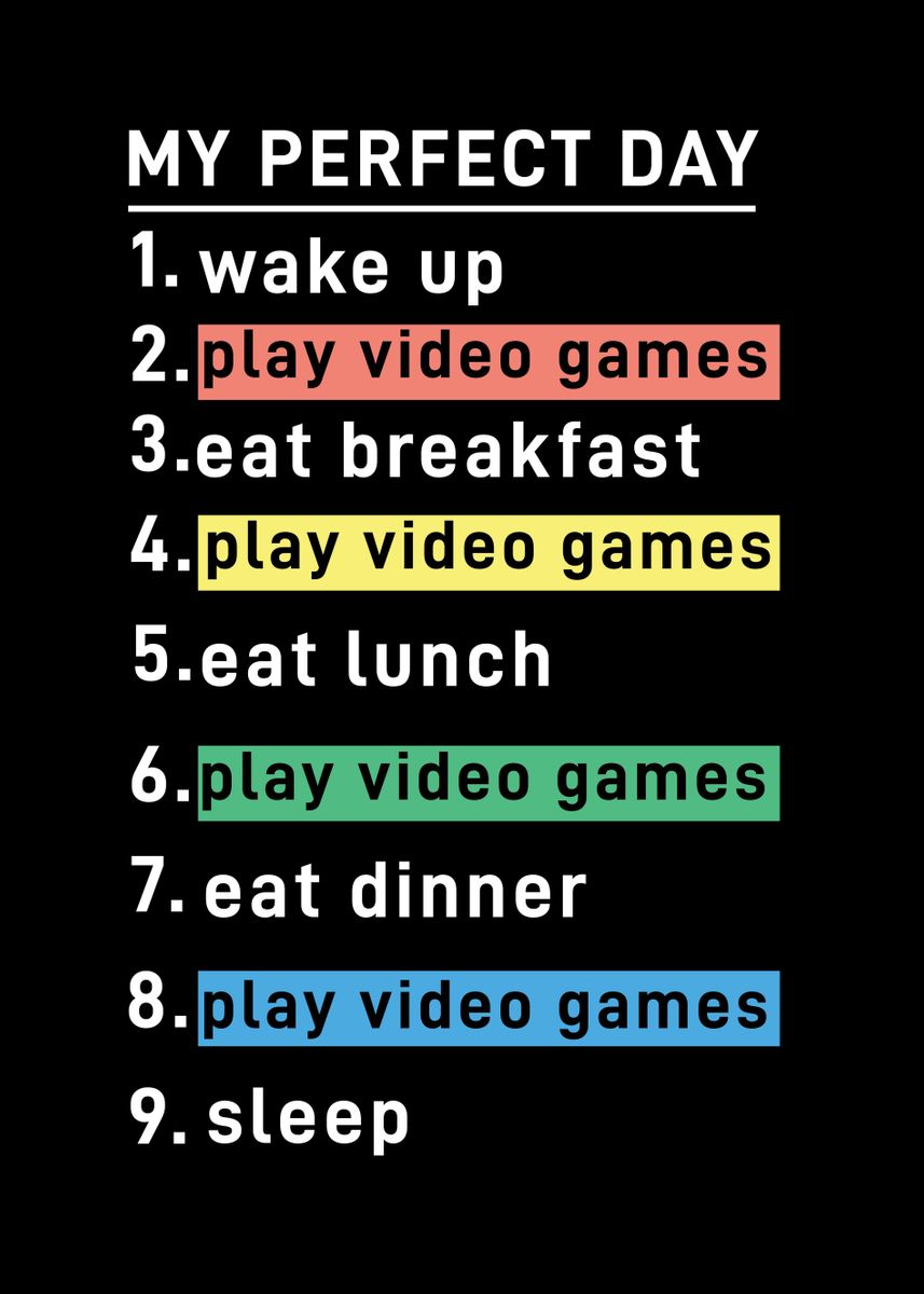 Gamer daily routine my perfect day wakeup play video games eat