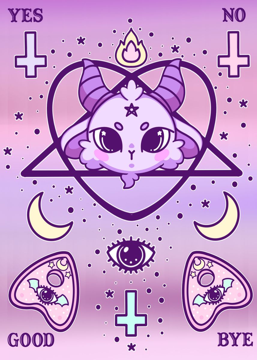 'baphomet kawaii goat' Poster, picture, metal print, paint by japan luv ...