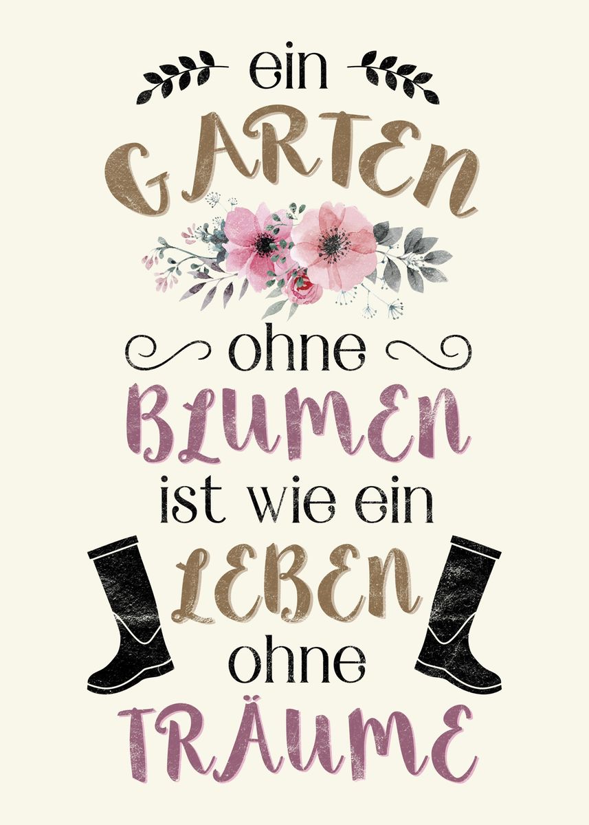 'Toller Floristin Spruch' Poster by dvdesign Displate