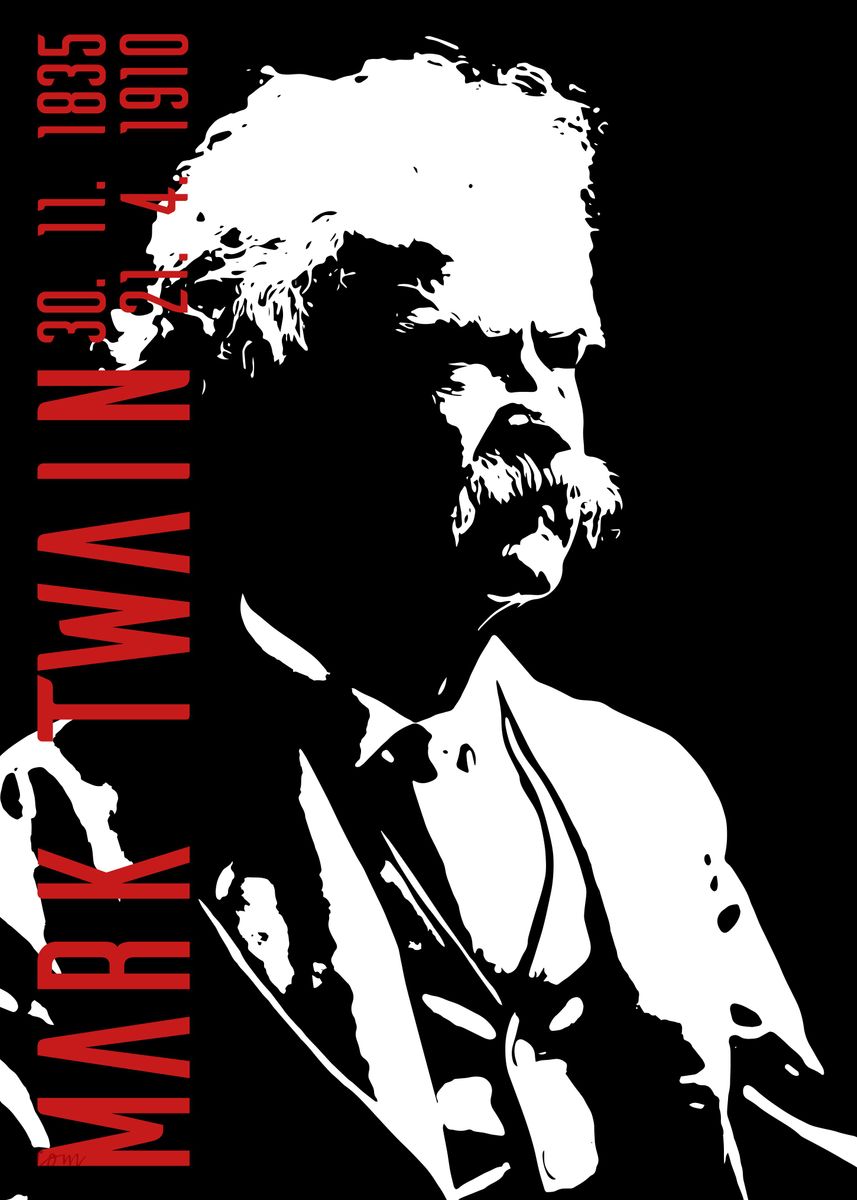 'Mark Twain' Poster, picture, metal print, paint by Petra Rommelfanger ...