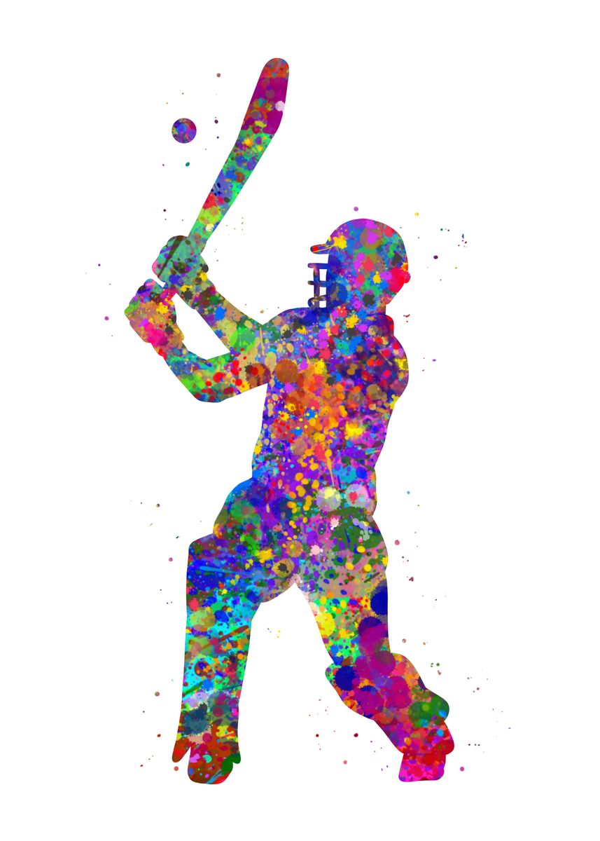 'Cricket player man' Poster, picture, metal print, paint by Yahya Art ...