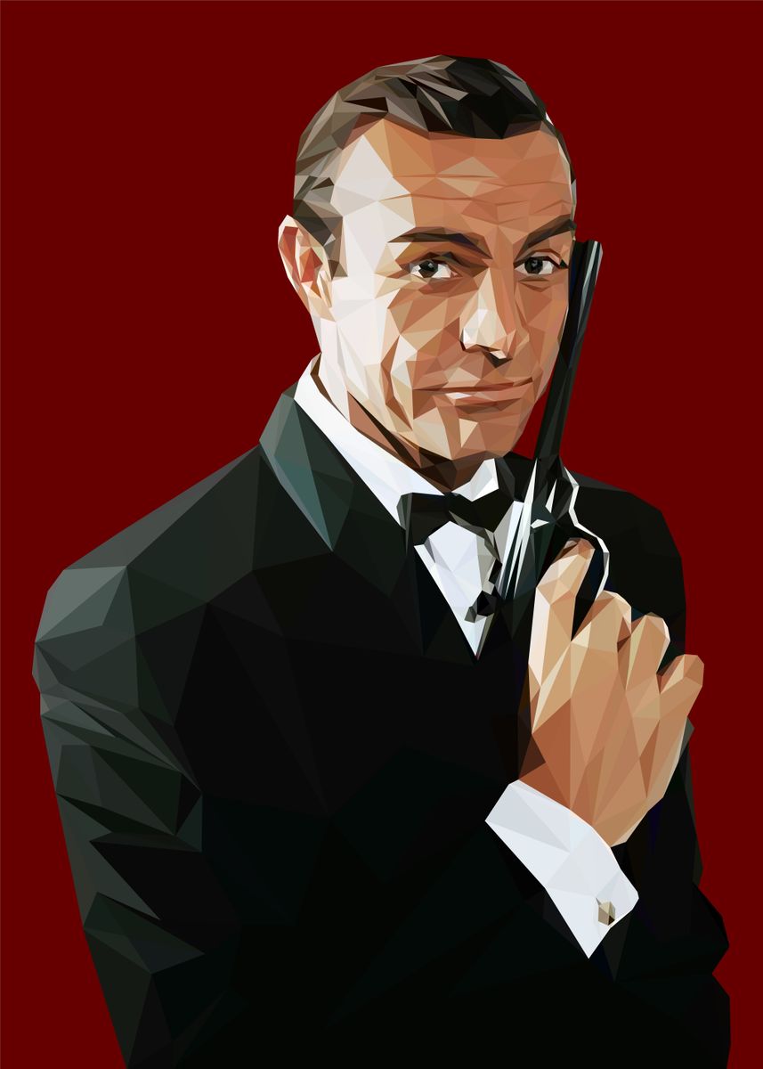 'sean connery james bond' Poster by Lowpoly Posters | Displate