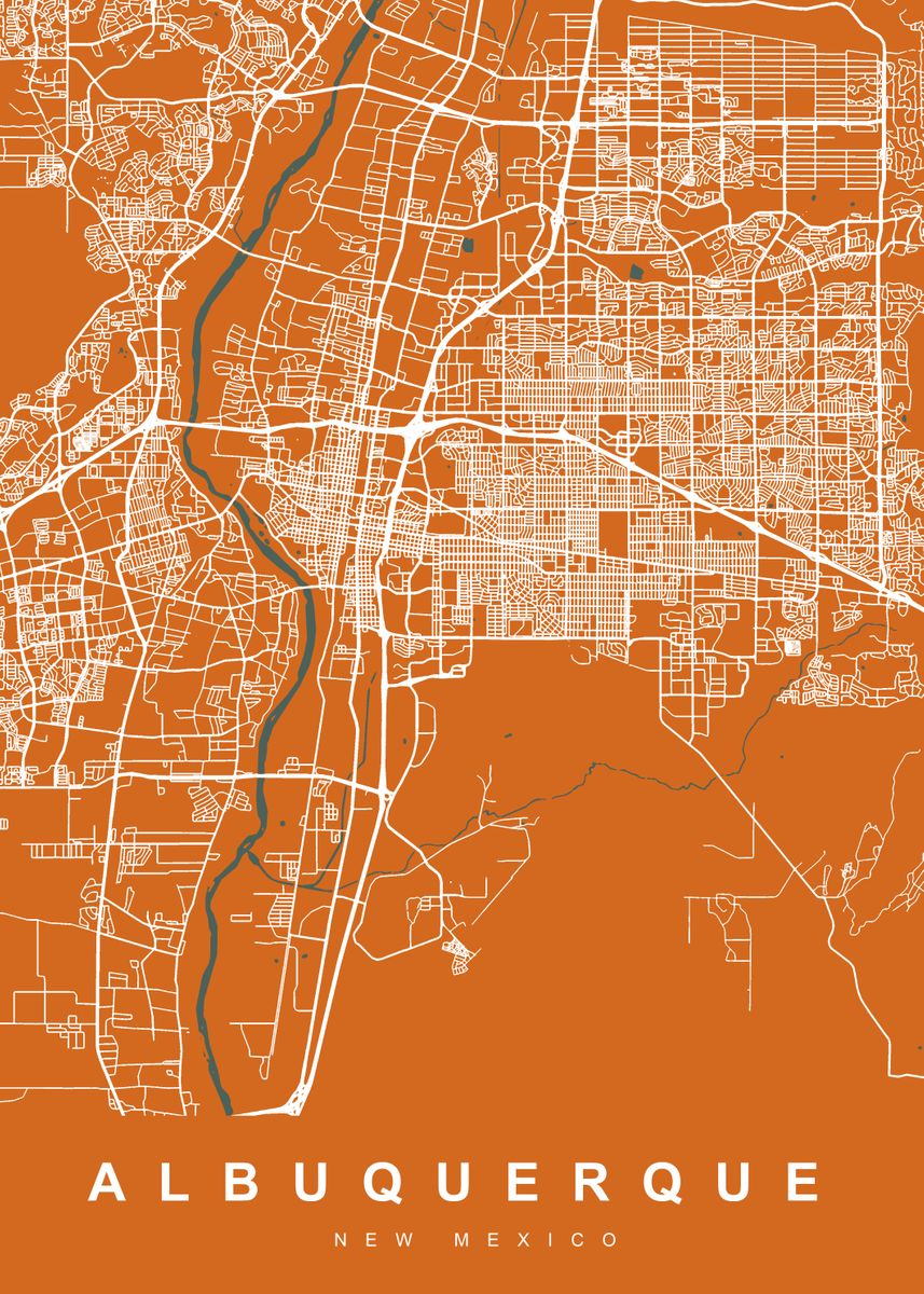'ALBUQUERQUE Art Map' Poster by UrbanMaps | Displate