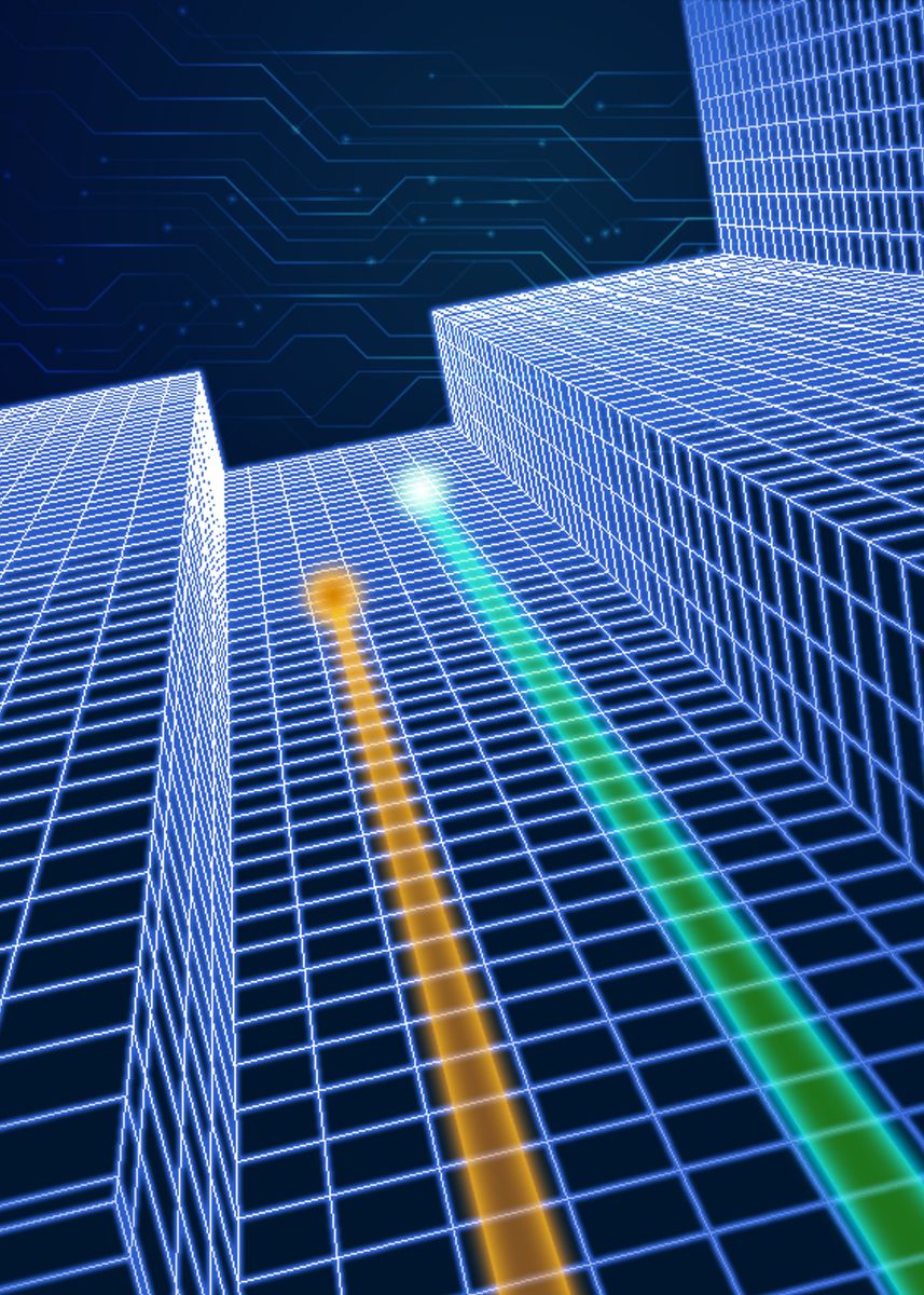 'Digital Computer Bikes' Poster, picture, metal print, paint by ...