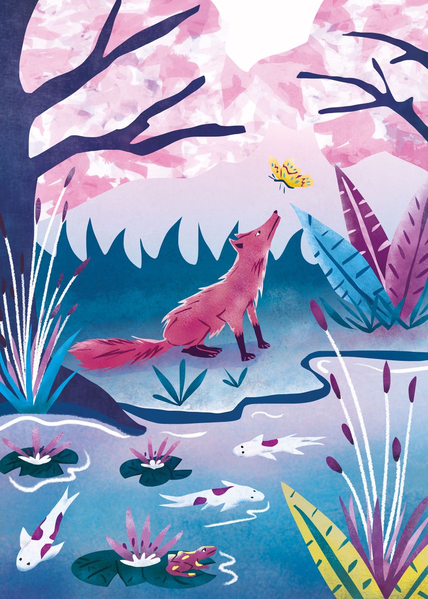 'Wild fox' Poster by Elena Rey | Displate