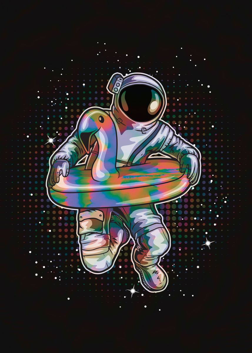 'ASTRONAUT IN FLAMINGO' Poster by StonerPlates | Displate