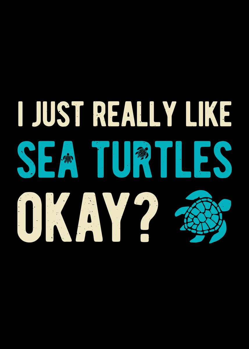 'Funny Sea Turtle' Poster by Visualz | Displate