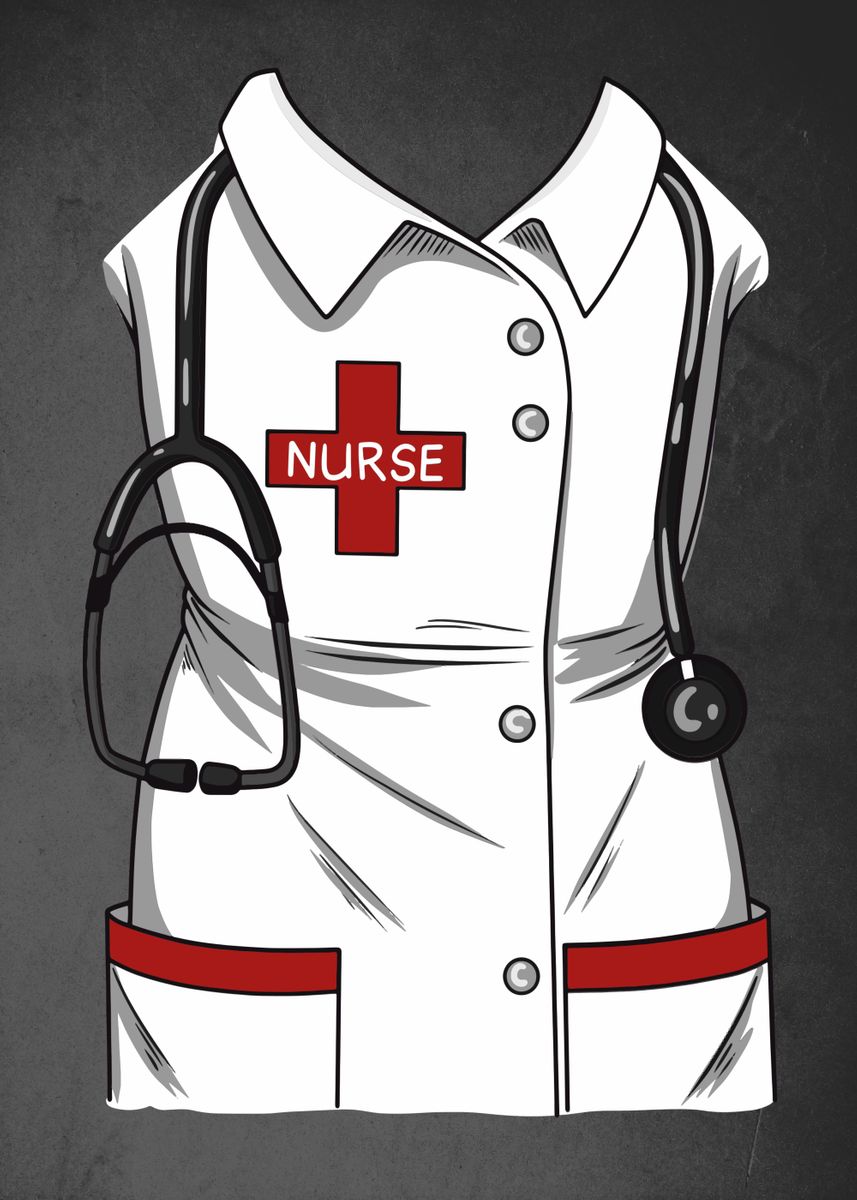 'Nurses costume stethoscope' Poster by Brummkatze Displate