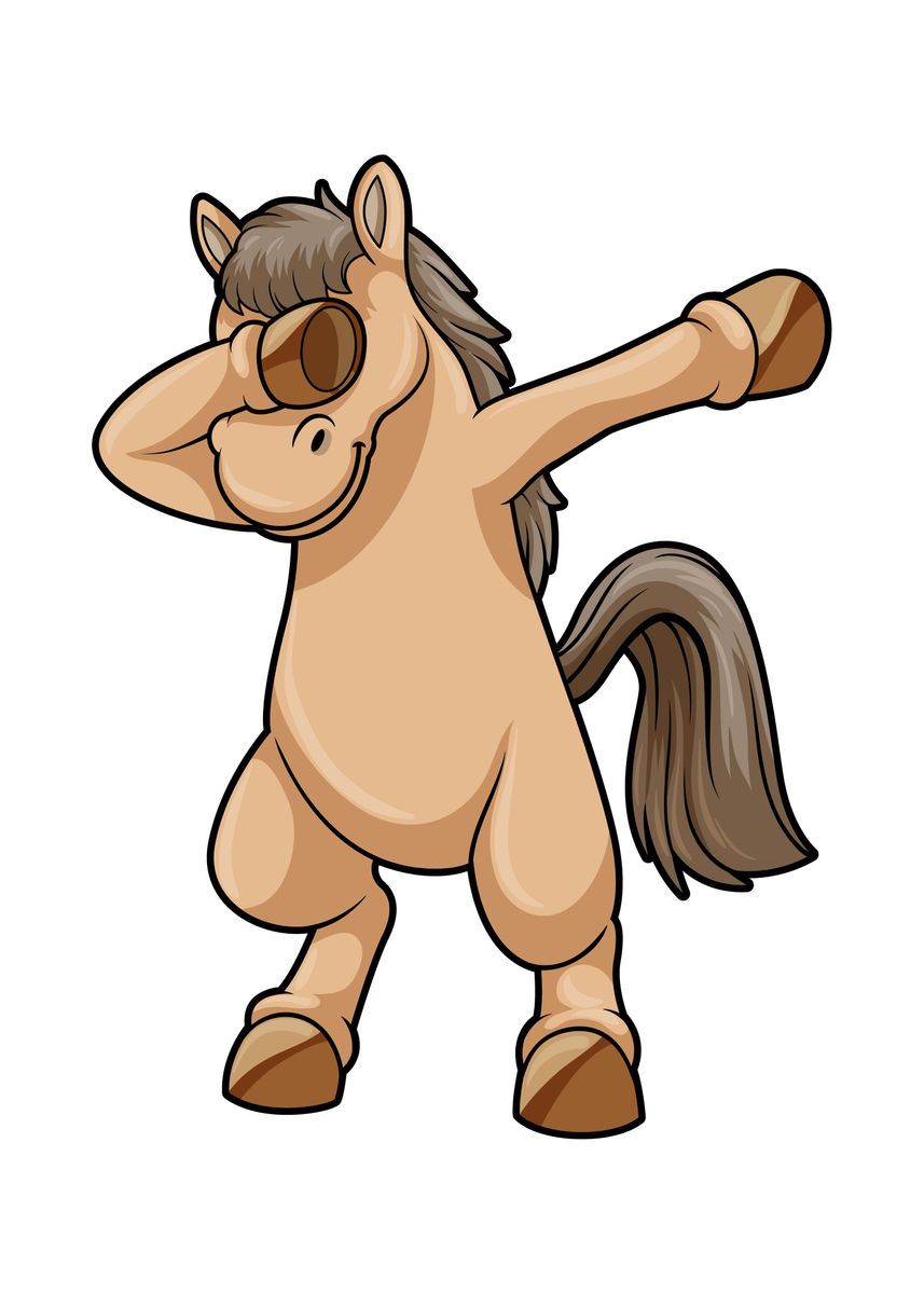 'Horse Hip Hop Dance Dab' Poster, picture, metal print, paint by Markus