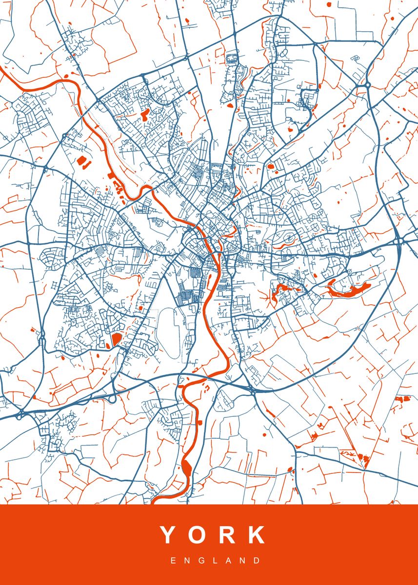 'YORK City Map England UK' Poster by UrbanMaps | Displate