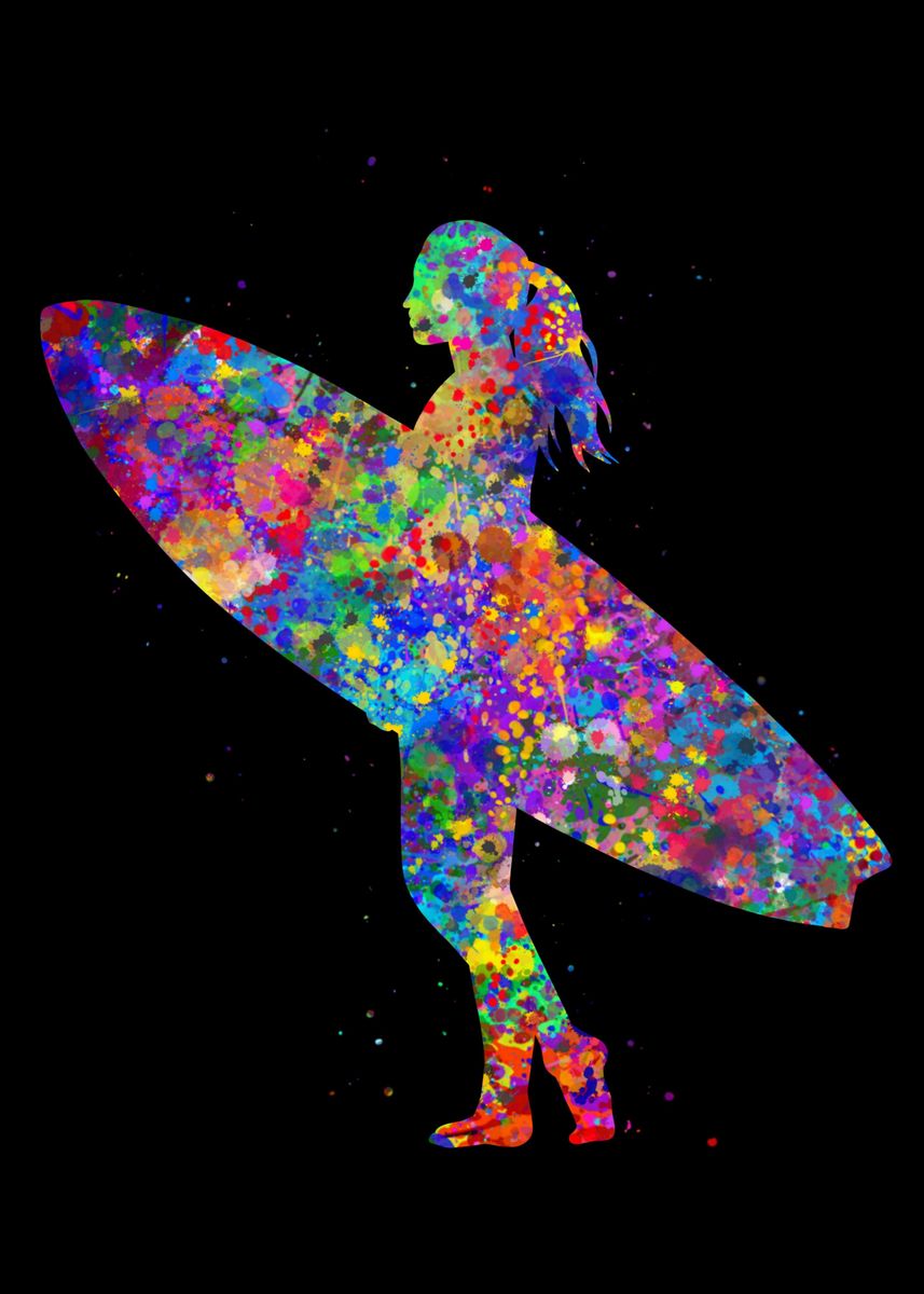 'Surfer girl ' Poster by Yahya Art Displate