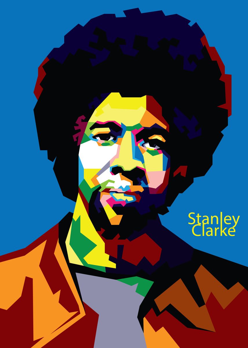 'Stanley Clarke WPAP PopArt' Poster, picture, metal print, paint by ...