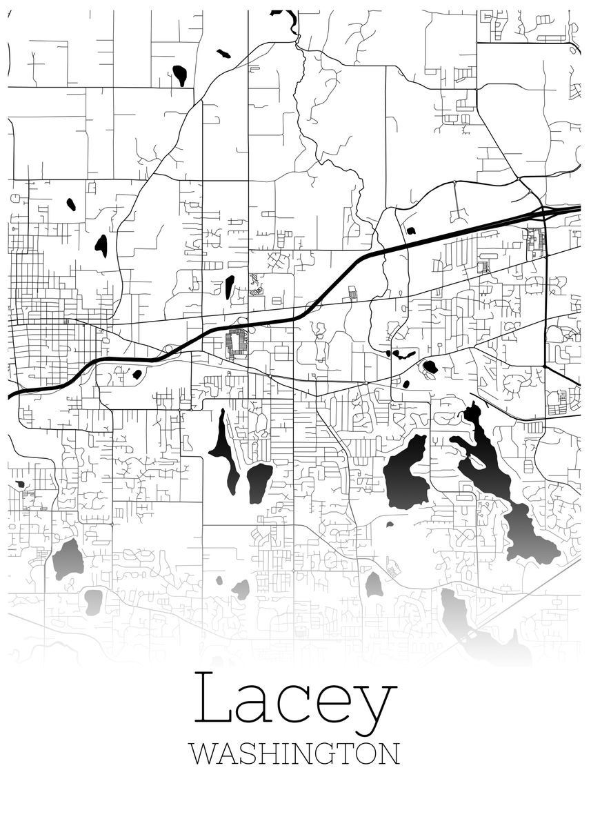 'Lacey Washington city map' Poster by RelDesign  Displate