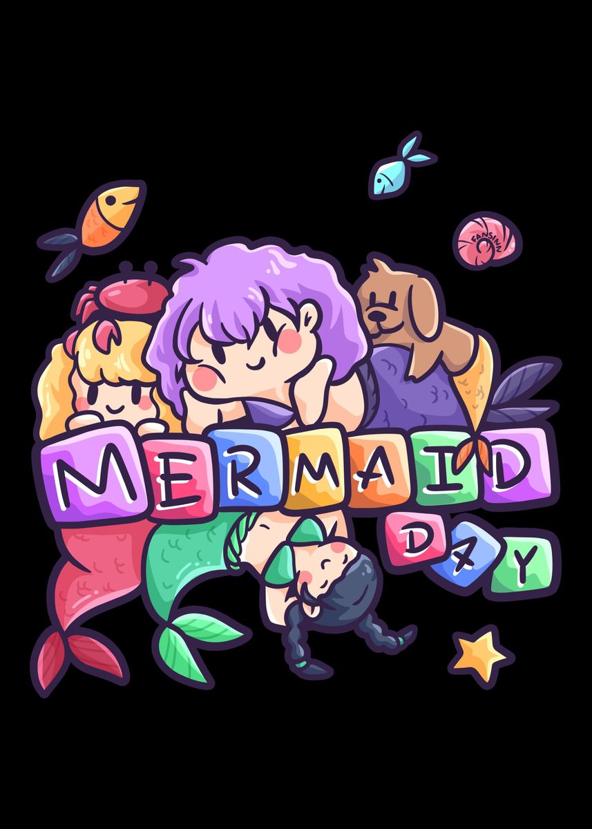 'Mermaid day swimming girl' Poster by fansinn Displate