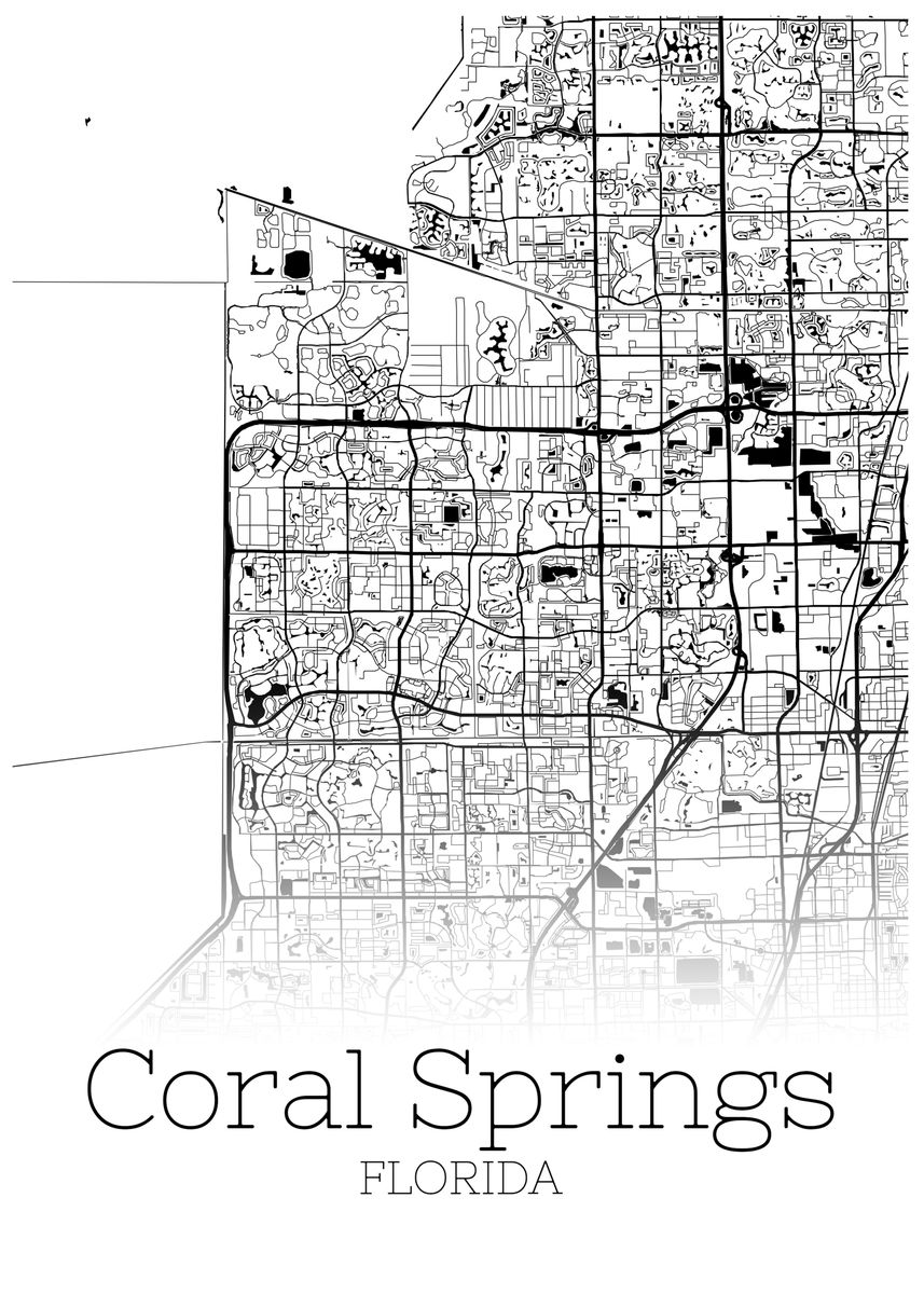 'Coral Springs Florida mpa' Poster, picture, metal print, paint by RelDesign | Displate