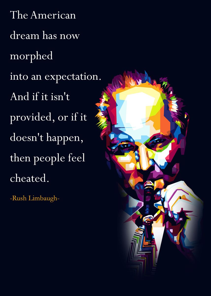 'Rush Limbaugh Quotes' Poster, Picture, Metal Print, Paint By MK STUDIO ...