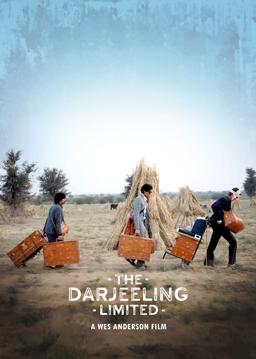 The Darjeeling Limited Movie Poster Print Film Illustration 
