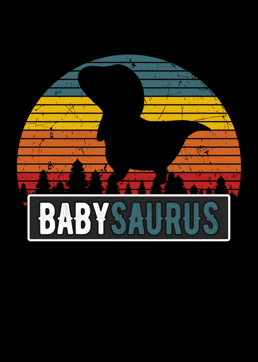 Babysaurus Child TRex Poster, picture, metal print, paint by Foxxy Merch |  Displate