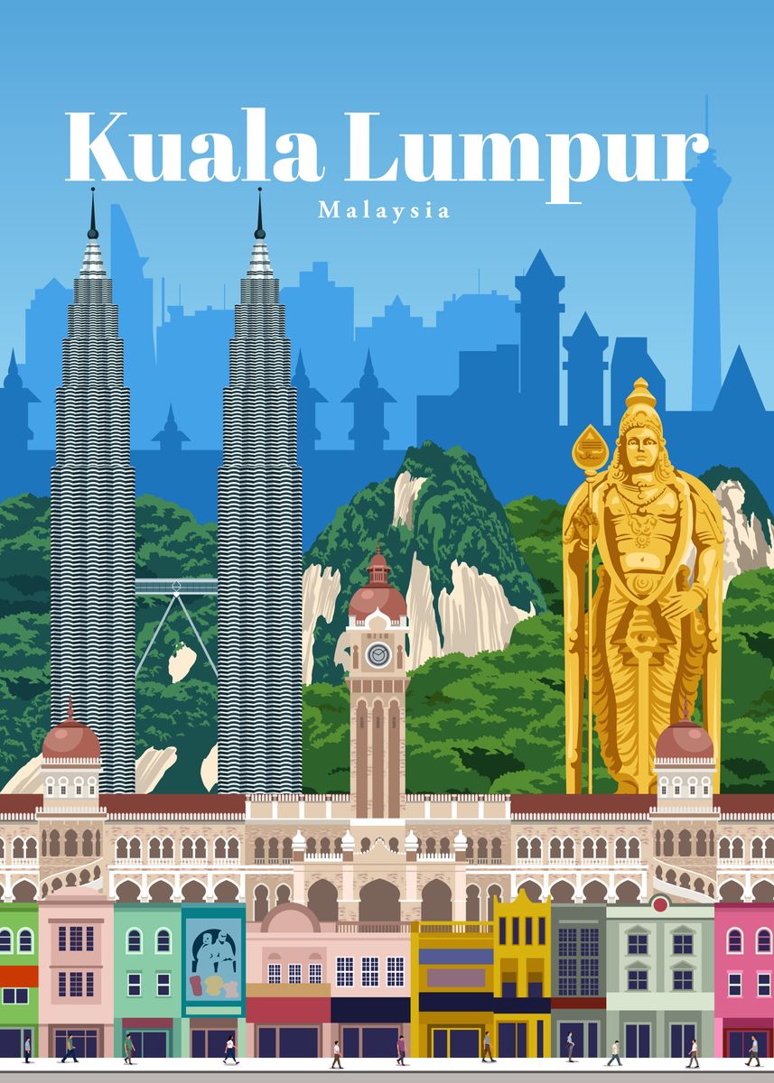 Travel To Kuala Lumpur Poster Picture Metal Print Paint By Studio