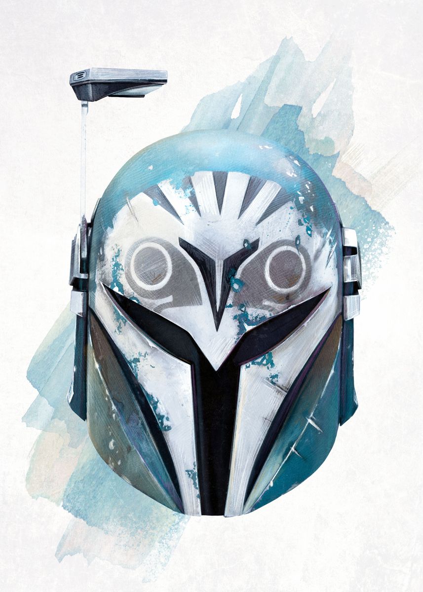 'Bo Katan Helmet' Poster, picture, metal print, paint by Star Wars