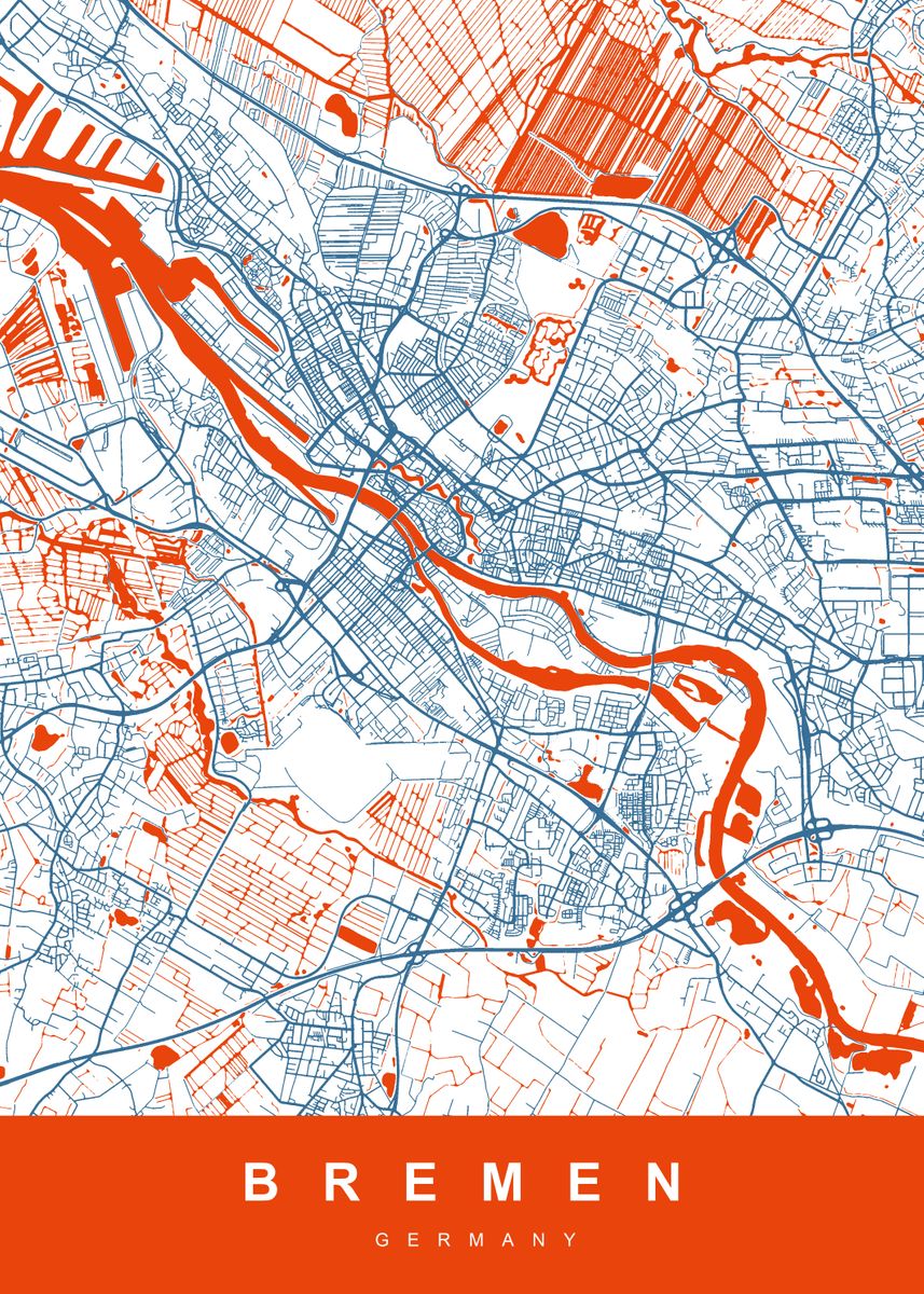 'BREMEN City Map Germany' Poster By UrbanMaps | Displate