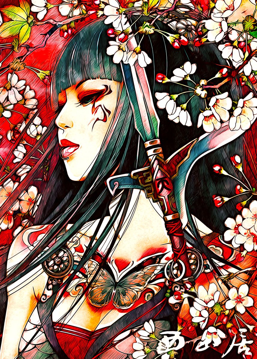 'Anime Girl' Poster, picture, metal print, paint by Jhonnie Krueger ...