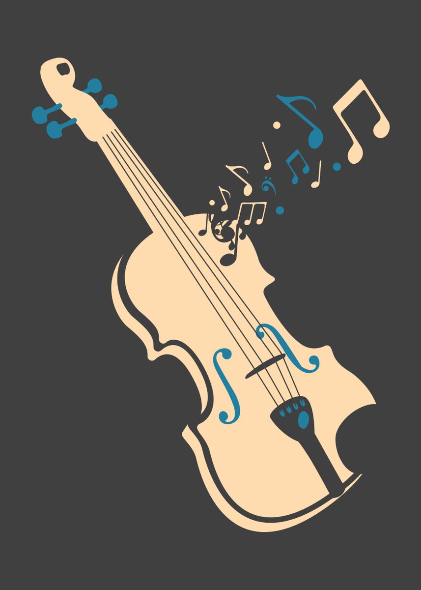 'Violin Viola Cello Bass' Poster, picture, metal print, paint by ...