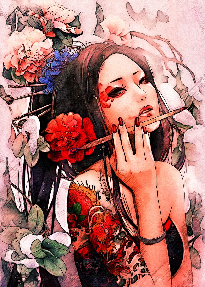 'Anime Girl' Poster, picture, metal print, paint by Jhonnie Krueger ...