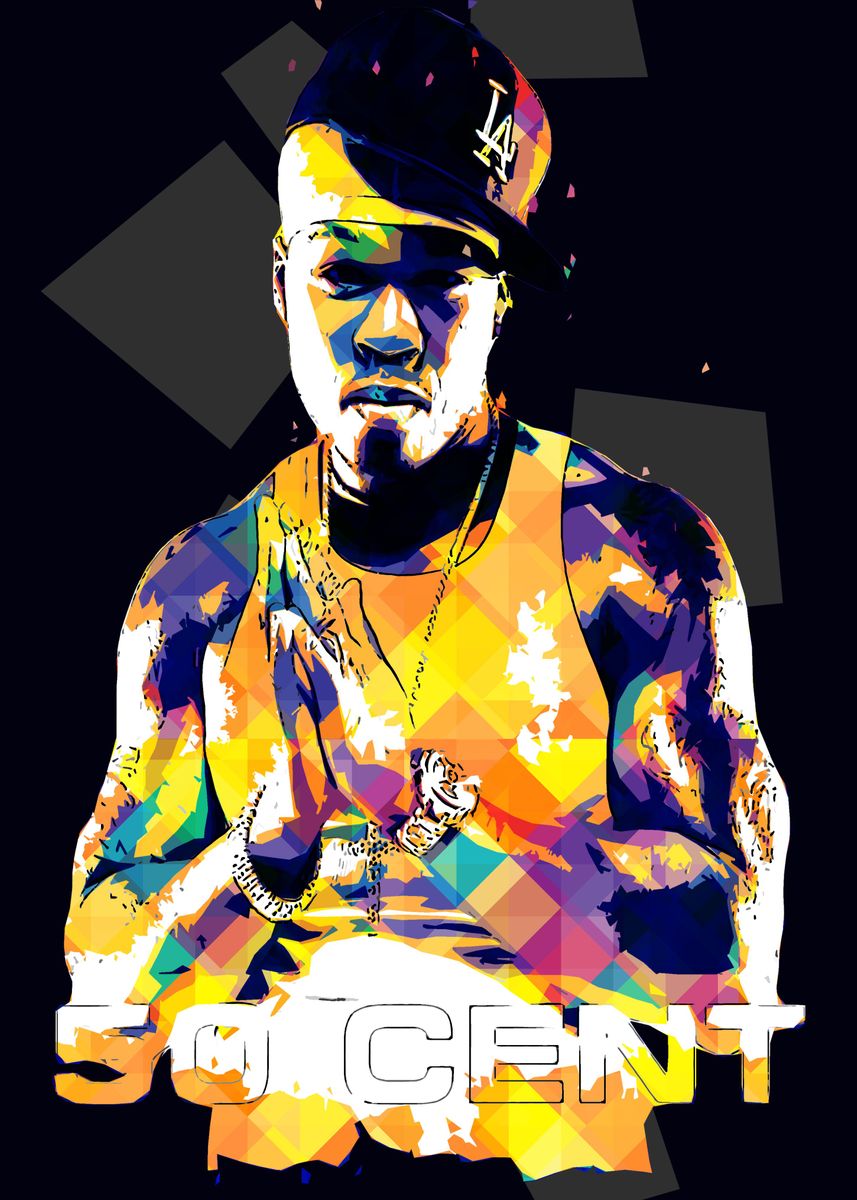 '50 Cent' Poster, picture, metal print, paint by Kutu Busuk | Displate