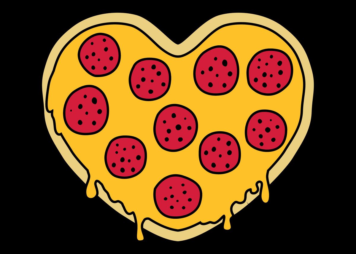 ‘Pizza heart’ Poster by Designzz | Displate