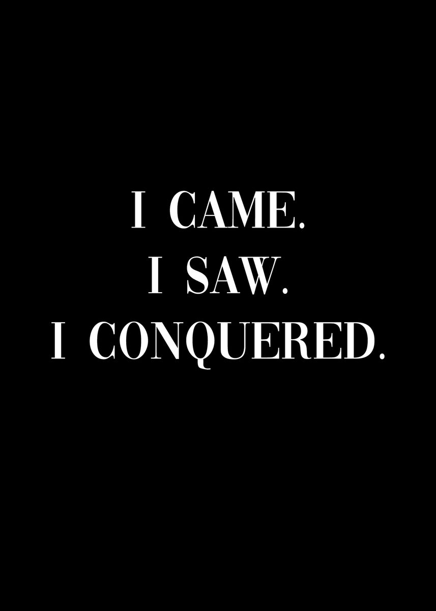 'I Came I Saw I Conquered' Poster by dkDesign Displate