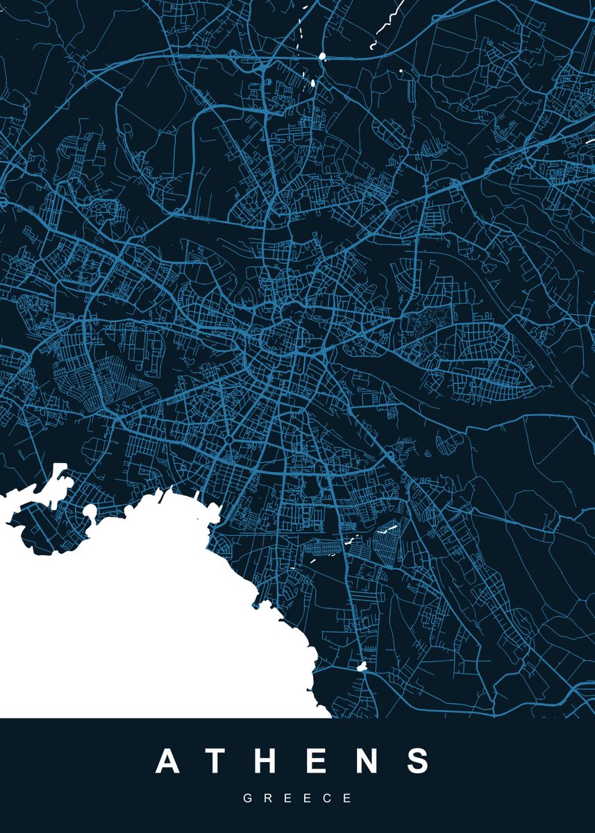 ATHENS City Map Greece Poster By UrbanMaps Displate   08642ec6f30b2e50193c7bc87af8bfad 492628640aedcc7ca70c8ed9ee003a58 