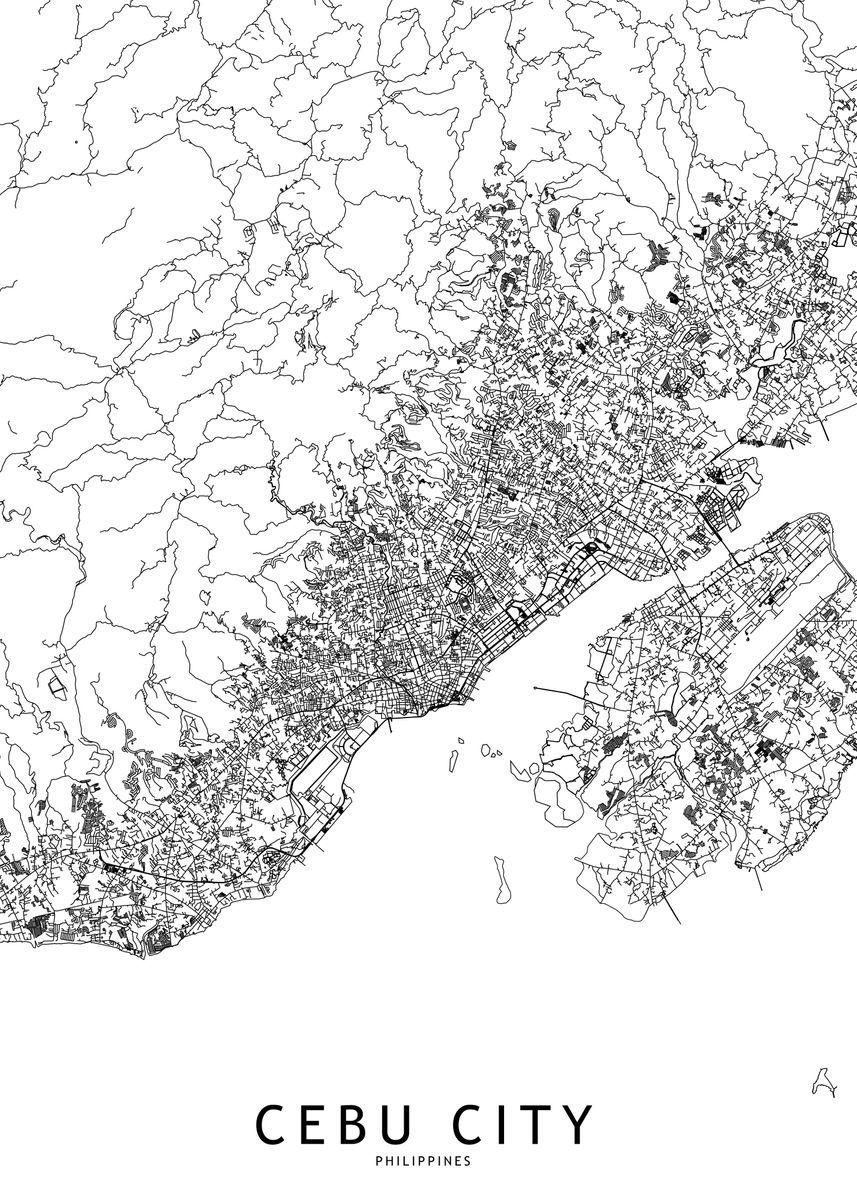 'Cebu City Map' Poster, picture, metal print, paint by Multiplicity ...