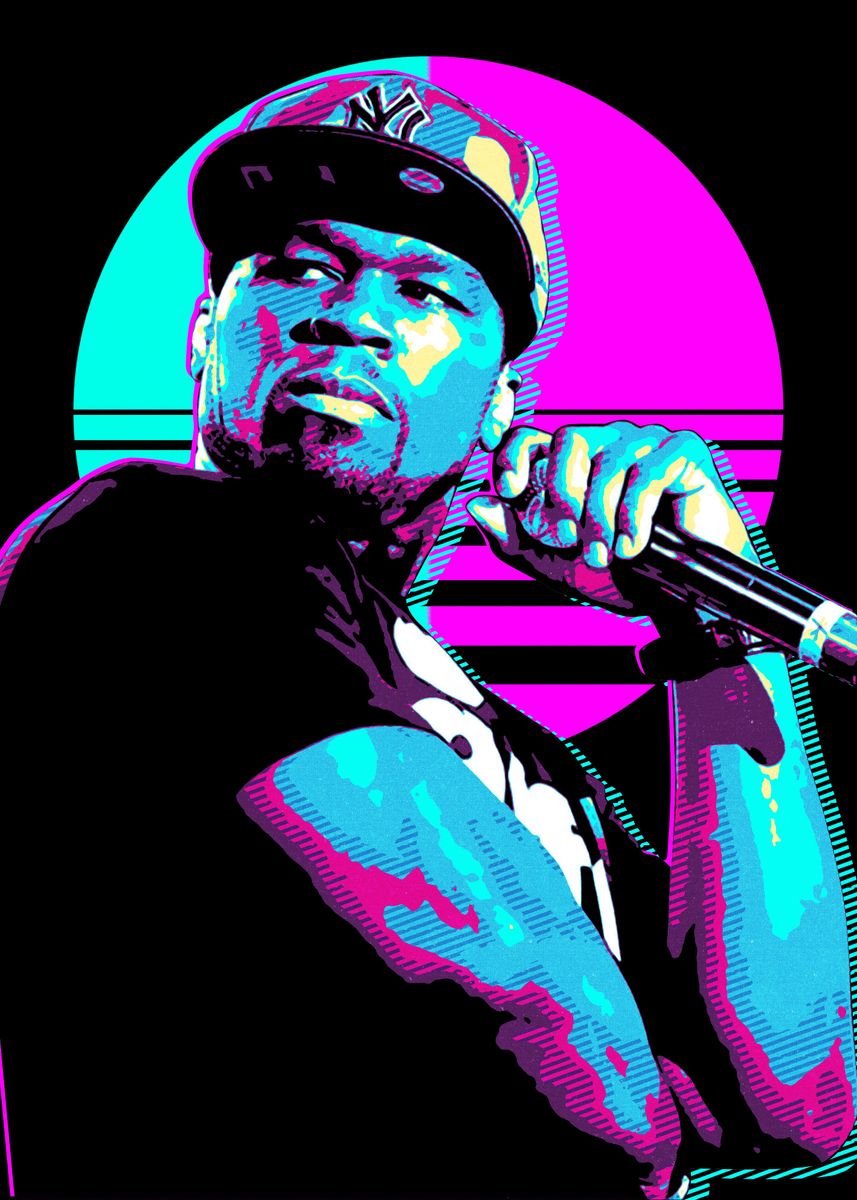 '50 Cent ' Poster, Picture, Metal Print, Paint By San Illustrator 