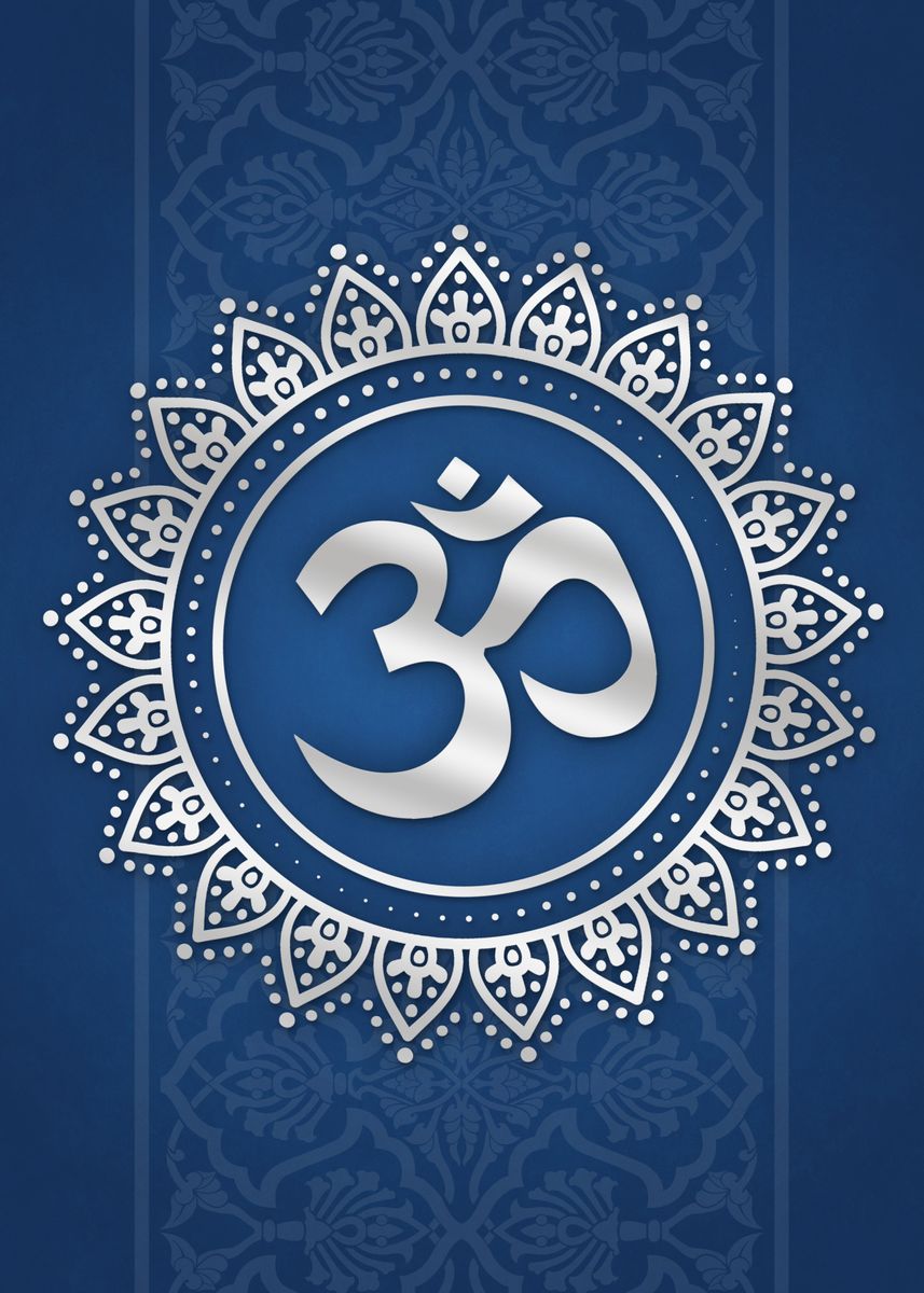 'Hindu Ohm Symbol Blue' Poster by 84PixelDesign | Displate