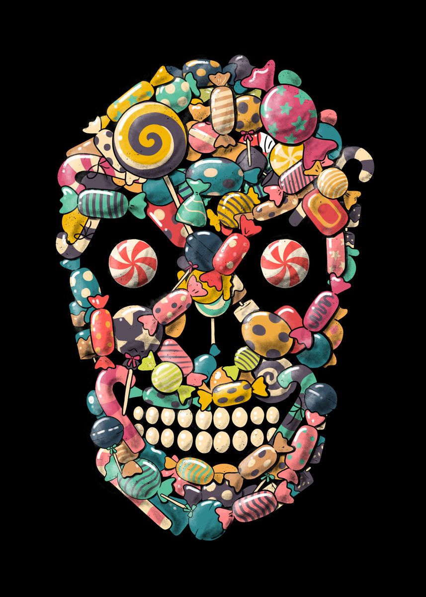 ‘Candy Skull’ Poster by Tobias Fonseca | Displate