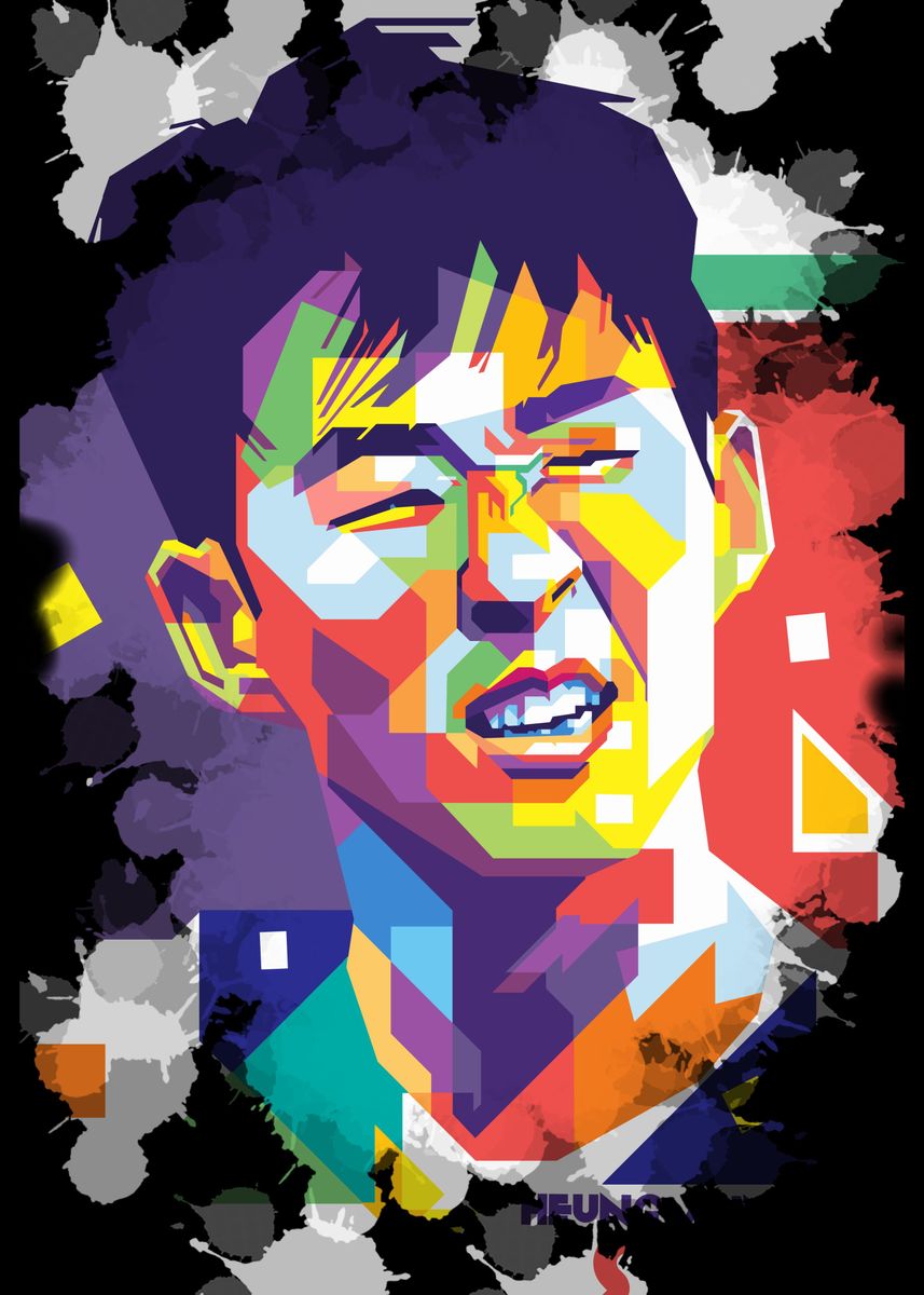 'Son Heung Min' Poster, picture, metal print, paint by Fajar Sidik ...