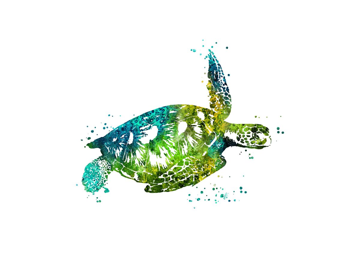 sea-turtle-poster-by-rosaliasart-displate