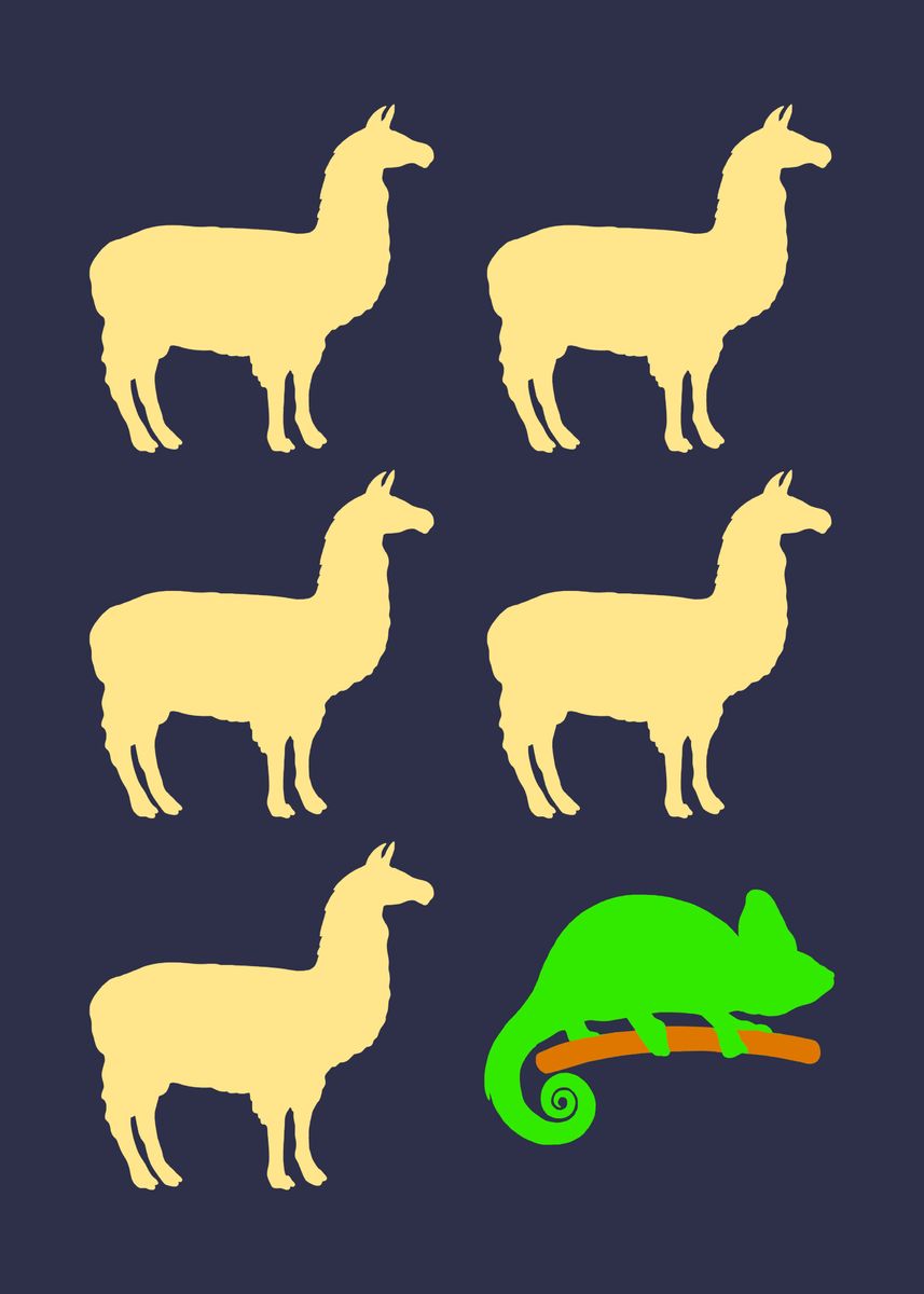 'Llama Llama Llama Llama' Poster, picture, metal print, paint by Yipptee | Displate