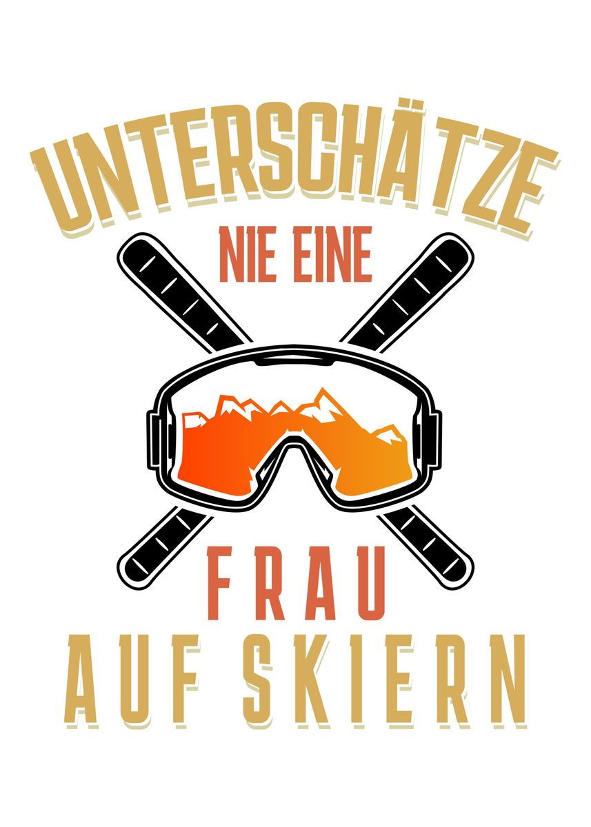 'Super Ski fahren Spruch' Poster, picture, metal print, paint by