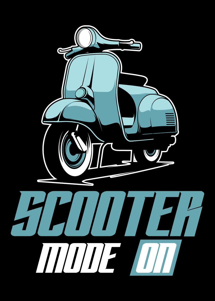 'Scooter Bike Scoot Moped' Poster by BobbyBubble | Displate