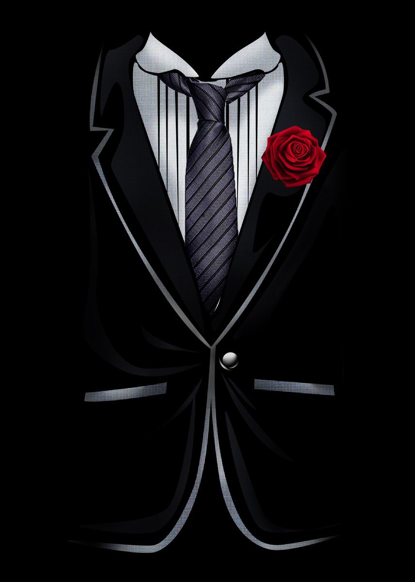 Create meme tie wallpaper for smartphone, black tuxedo with tie