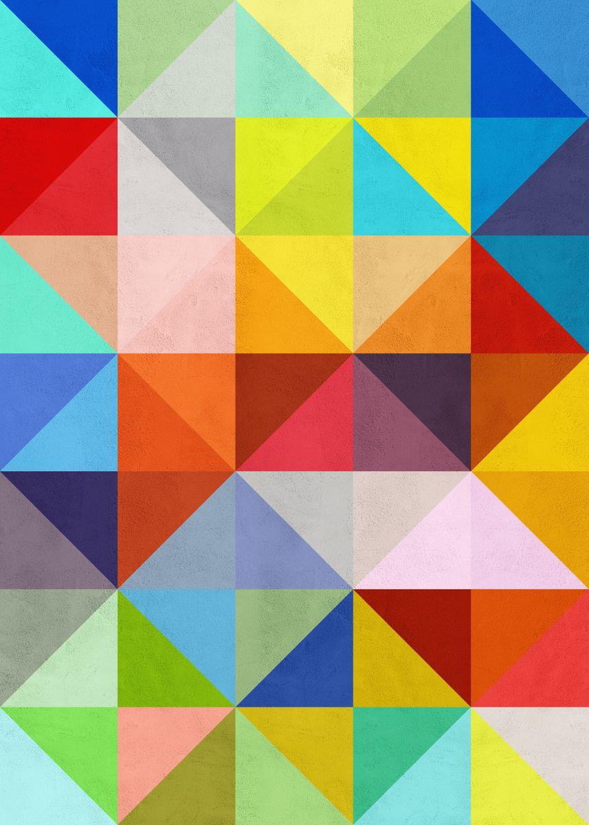 'Colored triangles F' Poster, picture, metal print, paint by Vitor ...